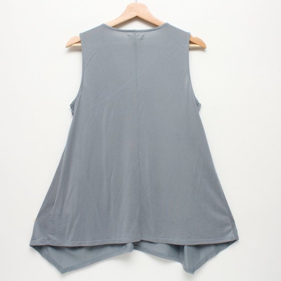 Cupio Women's Sleeveless V Neck Blouse Medium Bluish Gray Modal Polyester Blend - Picture 2 of 5